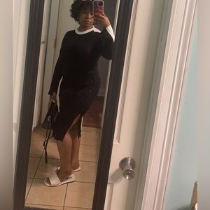 Black and cream dress